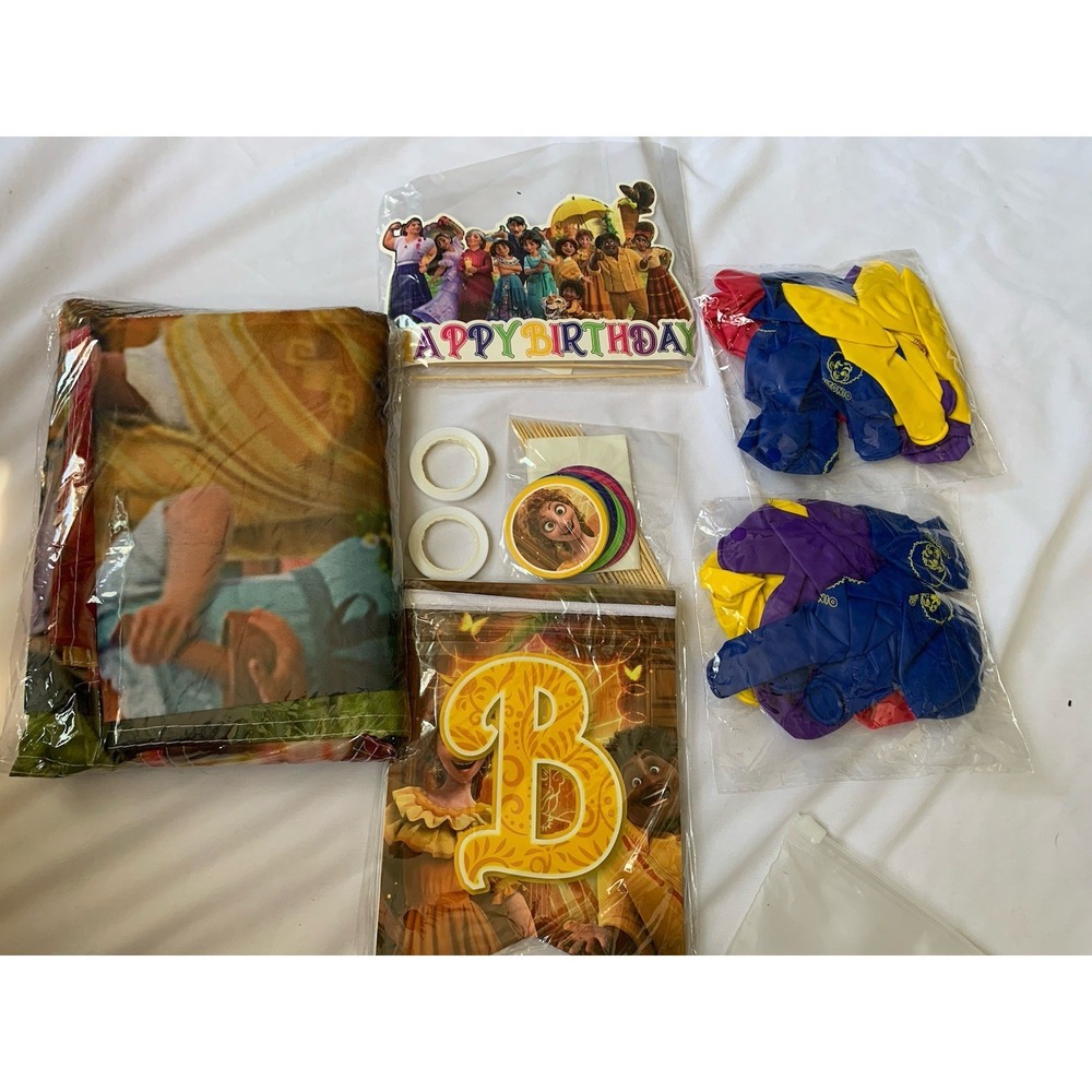 Disney‎ Encanto Birthday Party Supplies Backdrop, Banner,Toppers Balloons